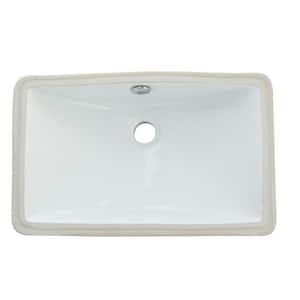 Courtyard Rectangular Undermount Bathroom Sink in White