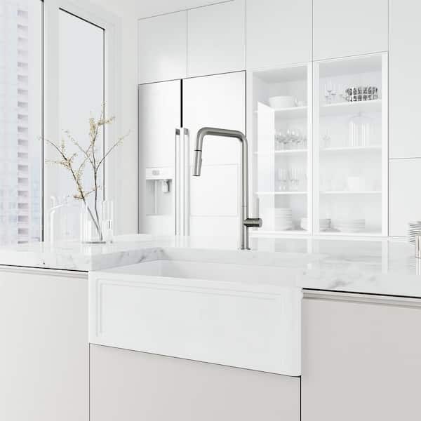 Parsons Single Handle Pull-Down Sprayer Kitchen Faucet in Stainless Steel