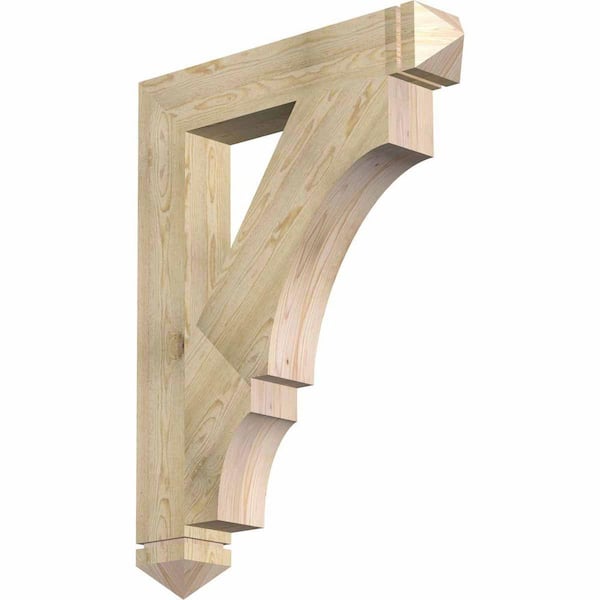 Ekena Millwork 6 in. x 48 in. x 36 in. Douglas Fir Balboa Arts and Crafts Rough Sawn Bracket