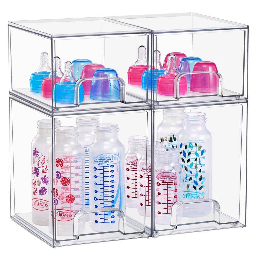 Sorbus Clear Acrylic Pull-Out Organizer, Stackable Storage Drawers, 4 ...