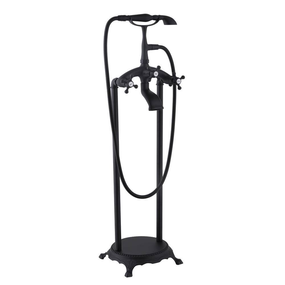 3-Handle Claw Foot Freestanding Tub Faucet with Diverter in. Black price history on PriceWatchPro