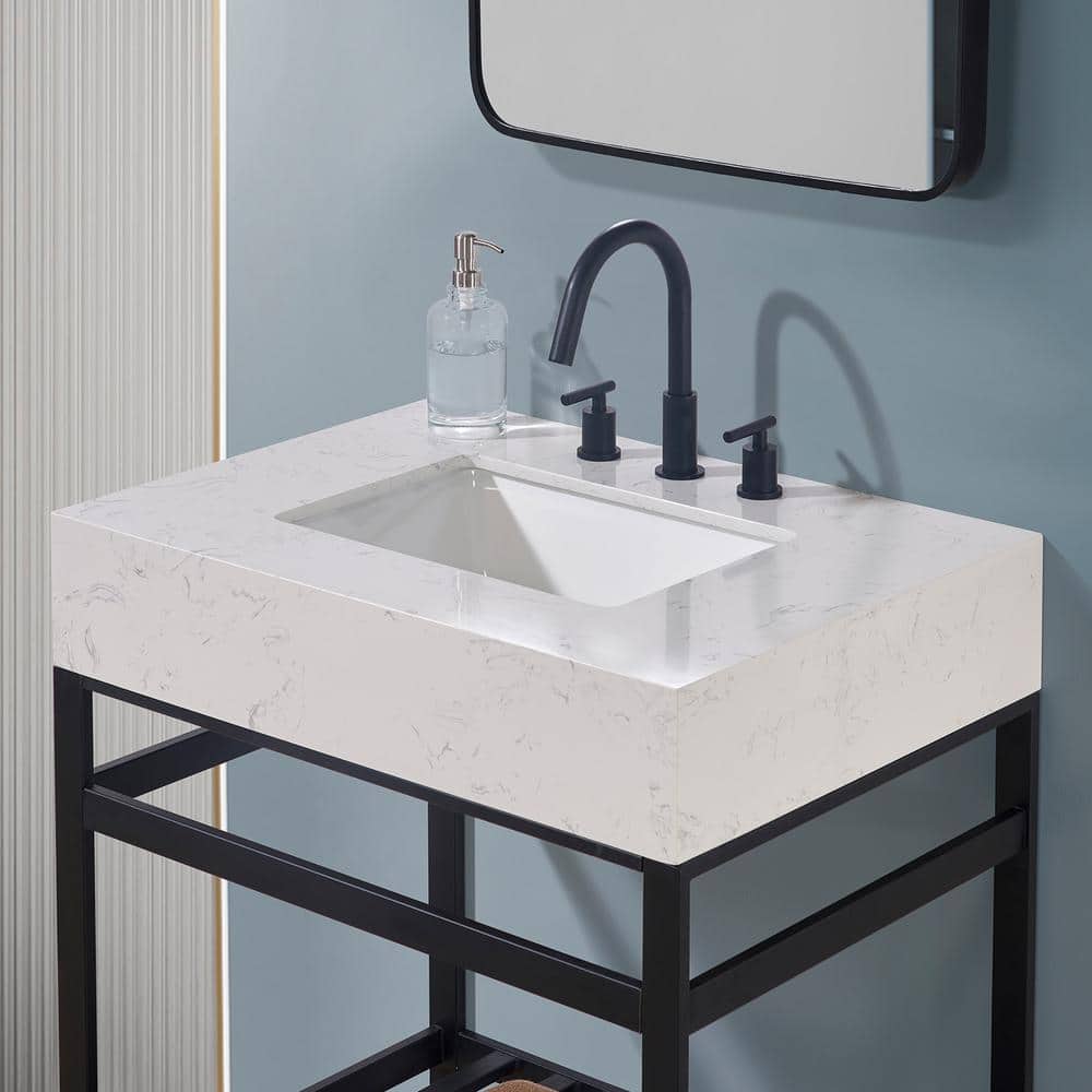 30" White Ceramic Vanity Top with Sink