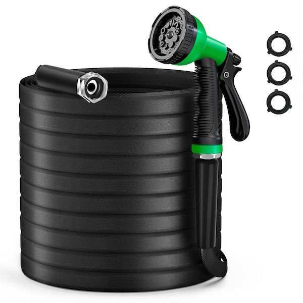 WeGuard 5/8 in. Dia. x 100 ft. Garden Hose, Non-Expandable Water Hose with 10 Function Hose Nozzle