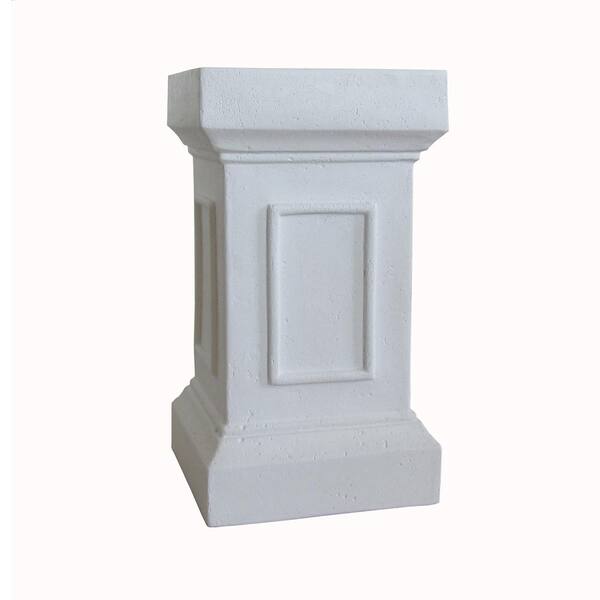 Unbranded 21.5 in. H Bright White Cast Stone Medici Pedestal or Planter