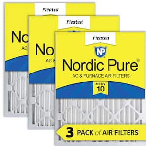 16 in. x 24 in. x 2 in. Dust and Pollen Pleated MERV 10 Air Filters (3-Pack)