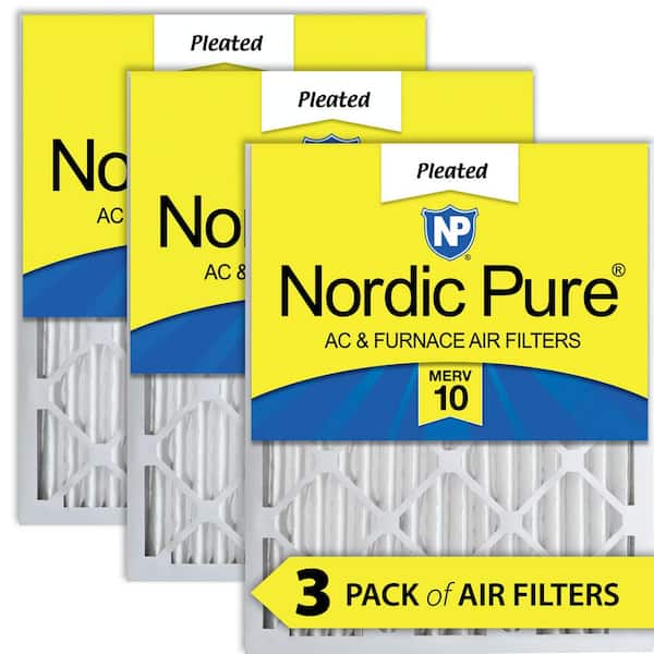 Nordic Pure 16 in. x 24 in. x 2 in. Dust and Pollen Pleated MERV 10 Air Filters (3-Pack)