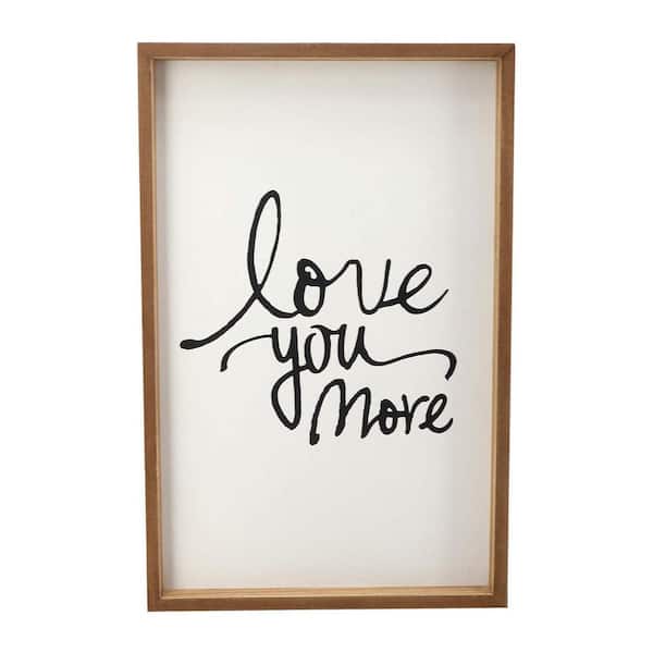 PARISLOFT Love You More Framed Wood Wall Decorative Sign