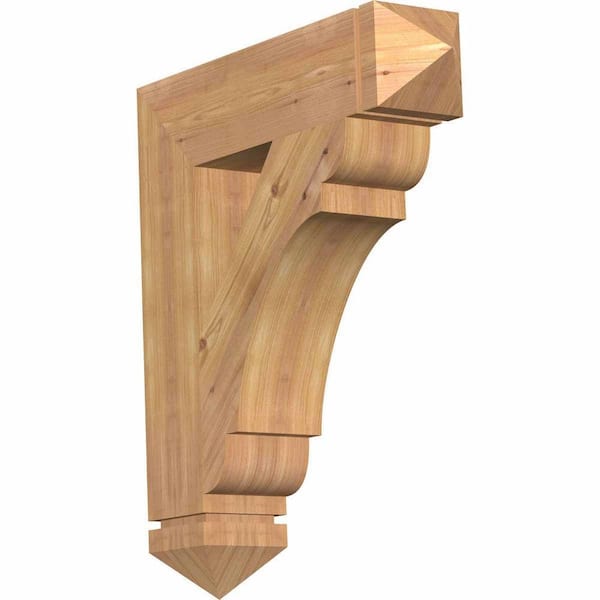 Ekena Millwork 5.5 in. x 30 in. x 26 in. Western Red Cedar Olympic Arts and Crafts Smooth Bracket