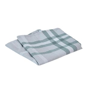 Pacifica 24 in. x 24 in. Tartan Jade Square Outdoor Throw Pillow Cover