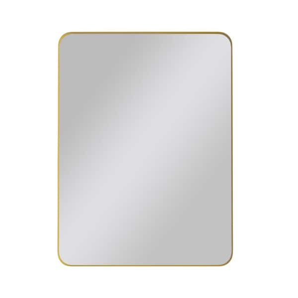 Unbranded 30 in. W x 40 in. H Rectangular Framed Wall Mounted Bathroom Vanity Mirror in Gold