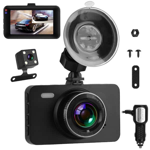 3 in. Screen Dual Dash Cam with Front Rear Camera G-Sensor Motion Detection  Parking Monitor Night Vision Loop Recording