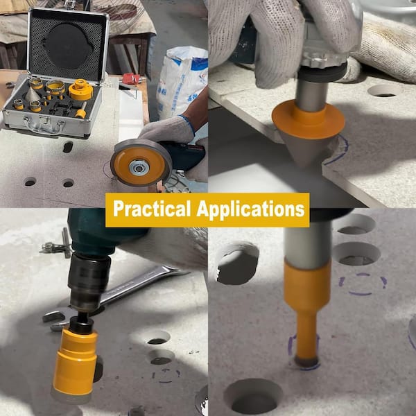 Angel Sar 13-Pieces 5/8 in.-11 Diamond Core Drill Bits Set, Vacuum