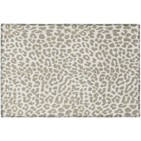 Addison Rugs Kruger Stone 1 ft. 8 in. x 2 ft. 6 in. Animal Print Accent Rug