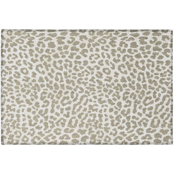 Addison Rugs Kruger Stone 1 ft. 8 in. x 2 ft. 6 in. Animal Print Accent Rug