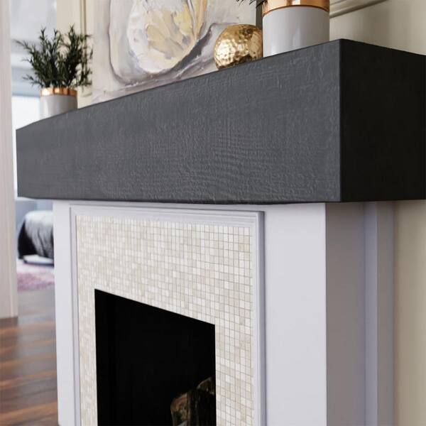 Ekena Millwork 6 in. x 10 in. x 7 ft. Rough Sawn Faux Wood Beam Fireplace  Mantel Aged Ash MANURS06X10X84ES - The Home Depot