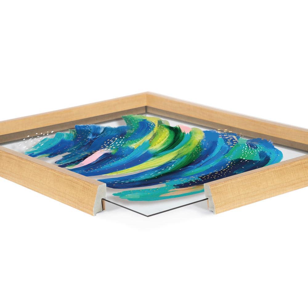 24" x 18" Colorful Abstract Glass Framed Wall Art