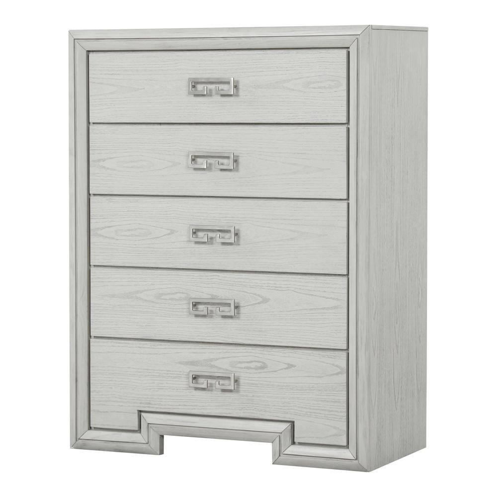 Osurin Rustic White 5-Drawer 40 in. Chest of Drawers