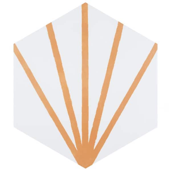 Merola Tile Horizon Dawn Hex Mostaza 7-3/4 in. x 9 in. Ceramic Floor and Wall Take Home Tile Sample