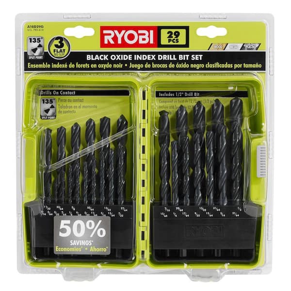 RYOBI Black Oxide Index Drill Bit Set 