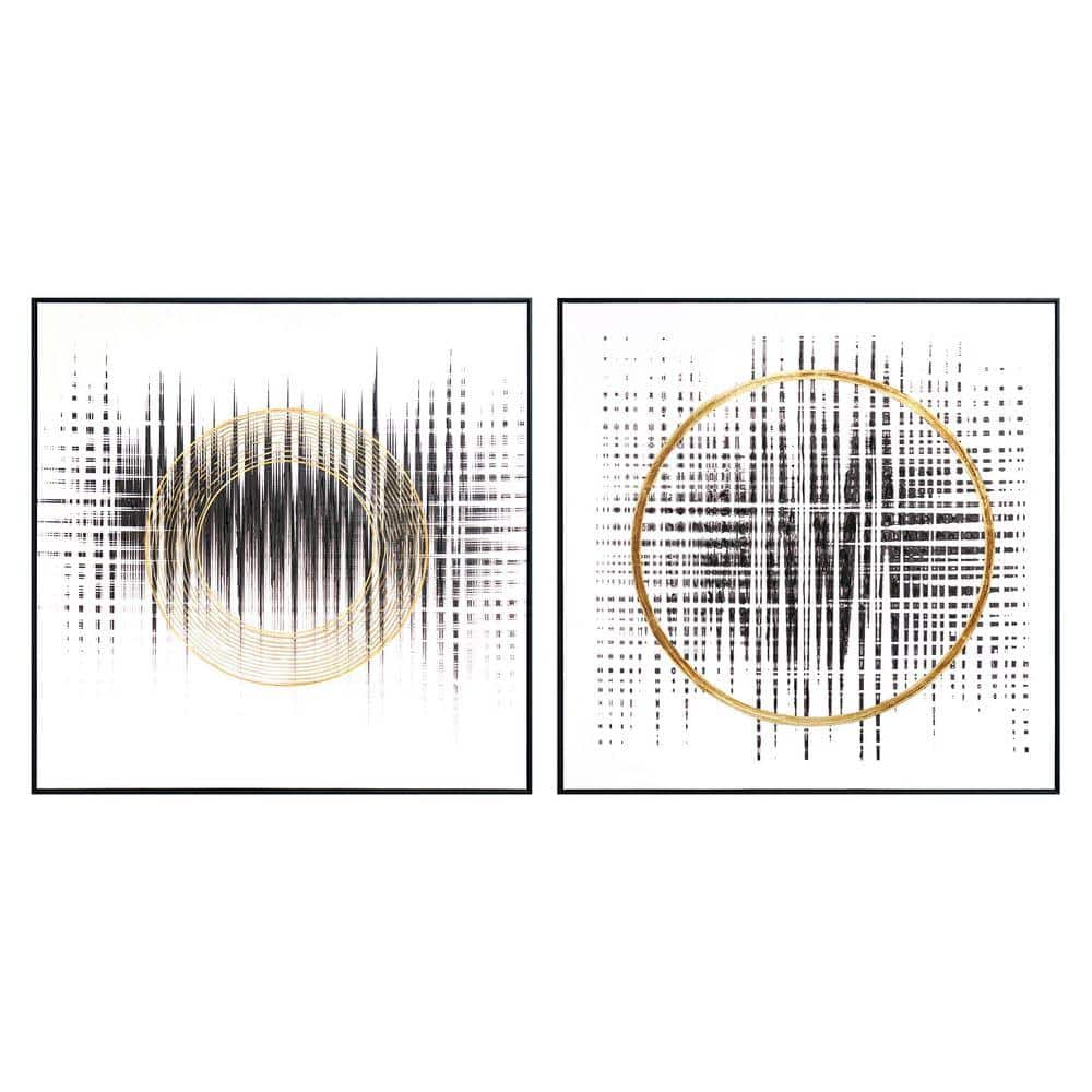 Classy Art 2-Piece Framed Mixed Media Abstract Wall Art 39 in. x 39 in ...