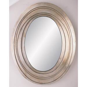 Medium Oval Silver Classic Mirror (24.75 in. H x 31.5 in. W)