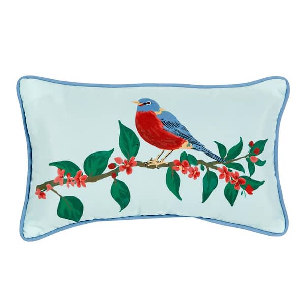 Hampton Bay Songbird Solo Lumbar Outdoor Throw Pillow