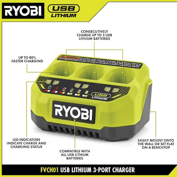 USB Lithium 3-Port Charger