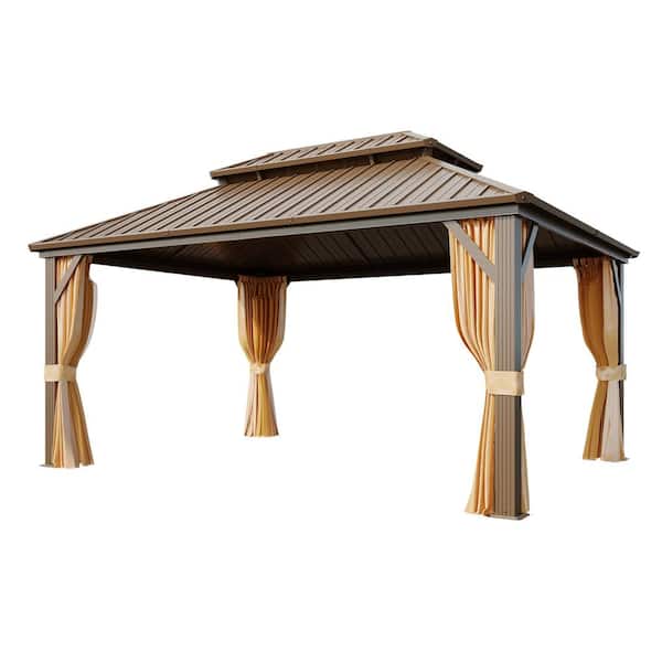 12 ft. x 16 ft. Hardtop Gazebo with Galvanized Steel Double