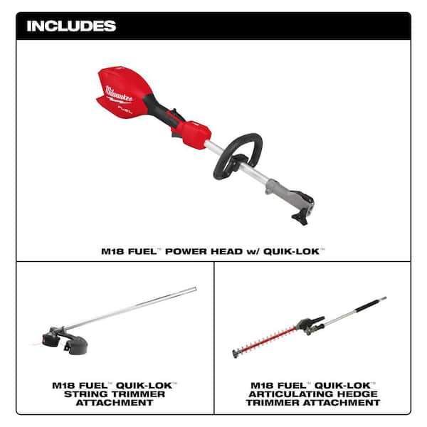 M18 Fuel 18V 16 in. Brushless Cordless Battery Powered Quik-Lok String Trimmer Articulating Hedge Trimmer Attachment