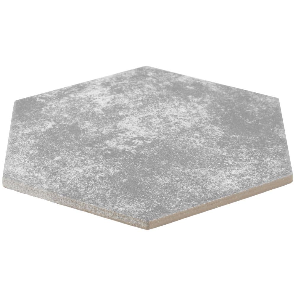 Gray Hexagon Matte Porcelain Floor and Wall Tile
