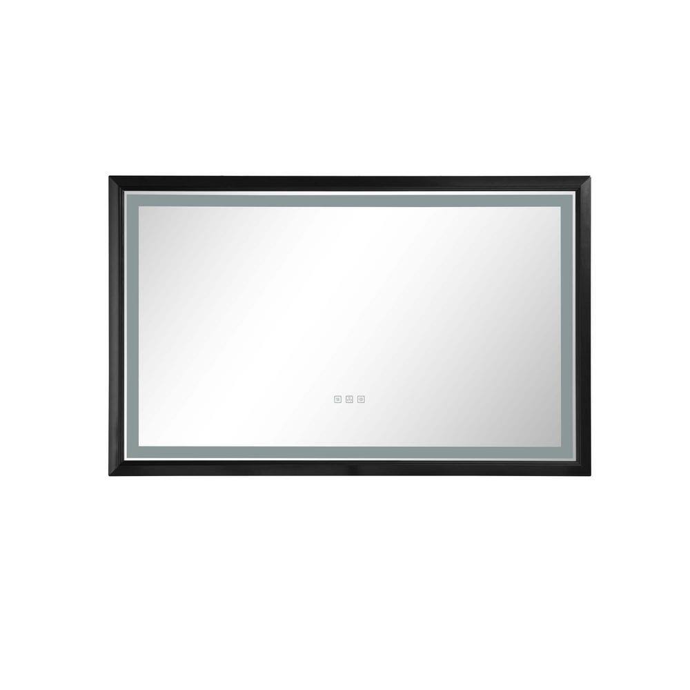 Whatseaso 42 in. W x 24 in. H Rectangular Aluminium Framed LED Mirror ...