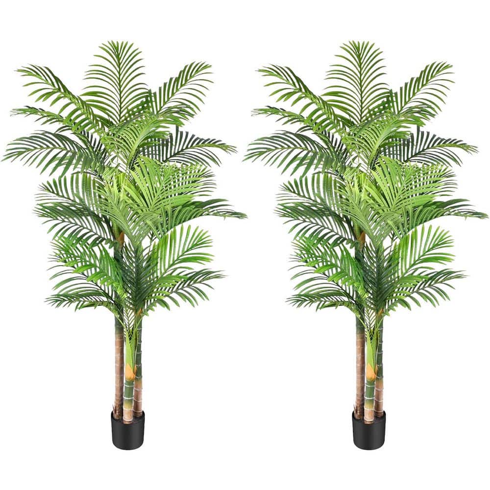 72in Artificial Golden Cane Palm Tree 72 in. Tropical UV Resistant
