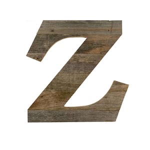 Rustic Large 16 in. Free Standing Natural Weathered Gray Monogram Wood Letter-Z Decorative