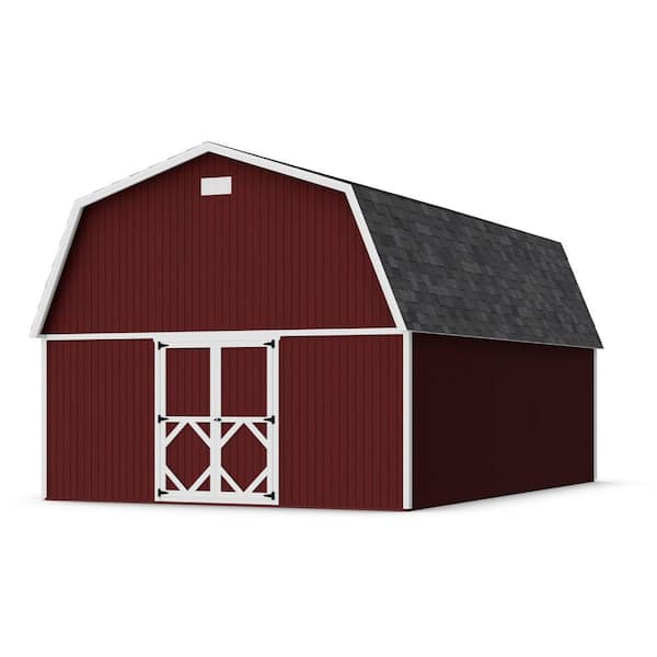 Classic Gambrel Large Barn 16 ft. x 24 ft. Outdoor Wood Storage Shed Precut Kit with Floor (384 sq. ft. )
