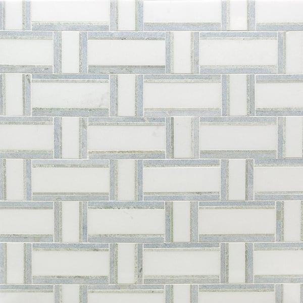 Apollo Tile (Sample) Athens White and Gray 4-in x 4-in Polished Marble Pebble Mosaic Floor and Wall Tile
