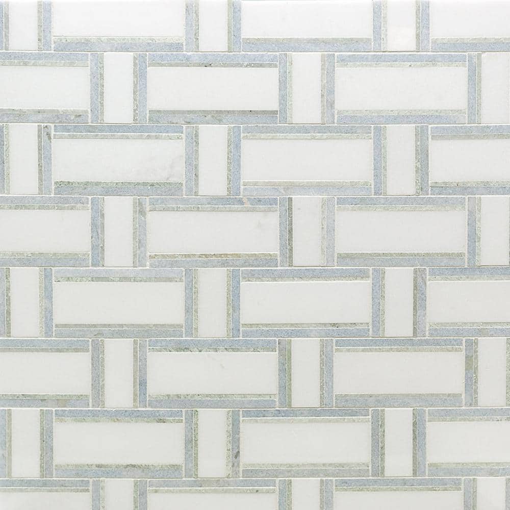 Mingle Ming Green Interlocking 12 7/8 in. x 12 3/4 in. Marble Mosaic Tile (1.14 sq. ft.) price history on PriceWatchPro