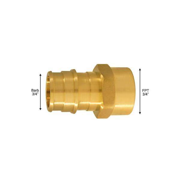 Pack Of 20) EFIELD Pex A Full Flow Expansion Brass Fittings - 3/4 Inch Pex X 1 Inch Female NPT Adapter, ASTM F1960,(PEX1960135-20PCS