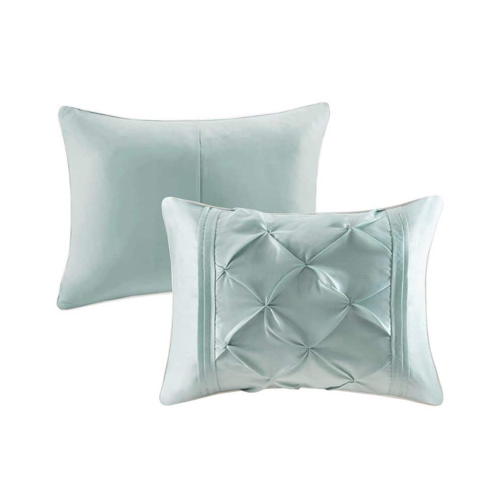 Seafoam Queen 7-Piece Pintuck Comforter Set