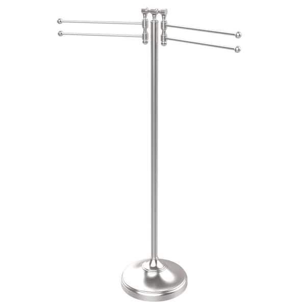 Allied Brass Satin Chrome Freestanding Towel Rack Allied Brass Satin Chrome Freestanding Towel Rack