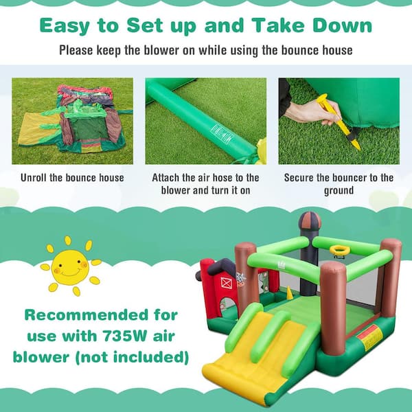 Costway Inflatable Bounce House Kids Bouncy Jumping Castle with Dual Slides  and 480-Watt Blower NP10370US - The Home Depot