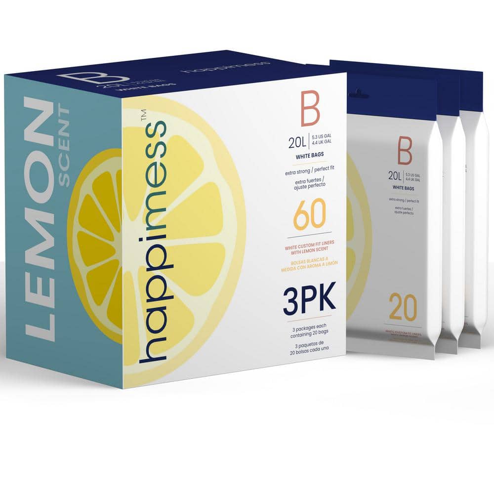 8-Gallon White Lemon Scented Drawstring Trash Can Liners (60-Count)