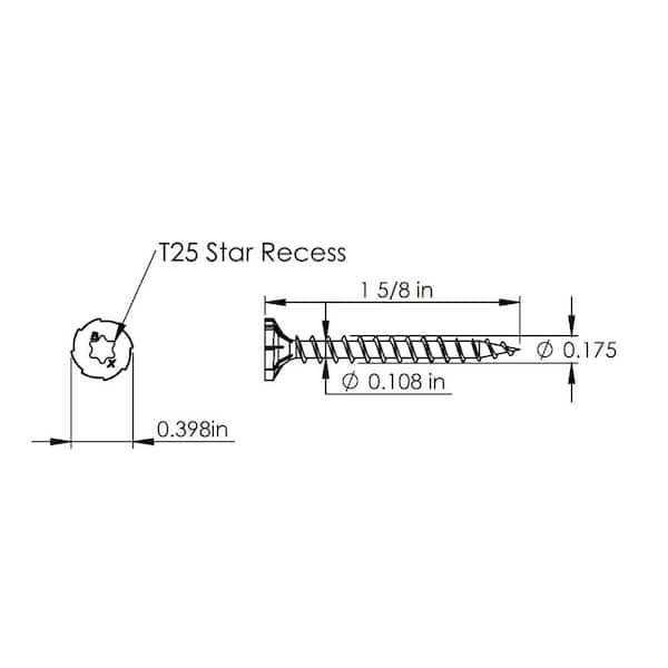 Backer-On - #9 x 1-5/8 in. Star Drive Serrated Head Cement Board Screws (575-Pack)