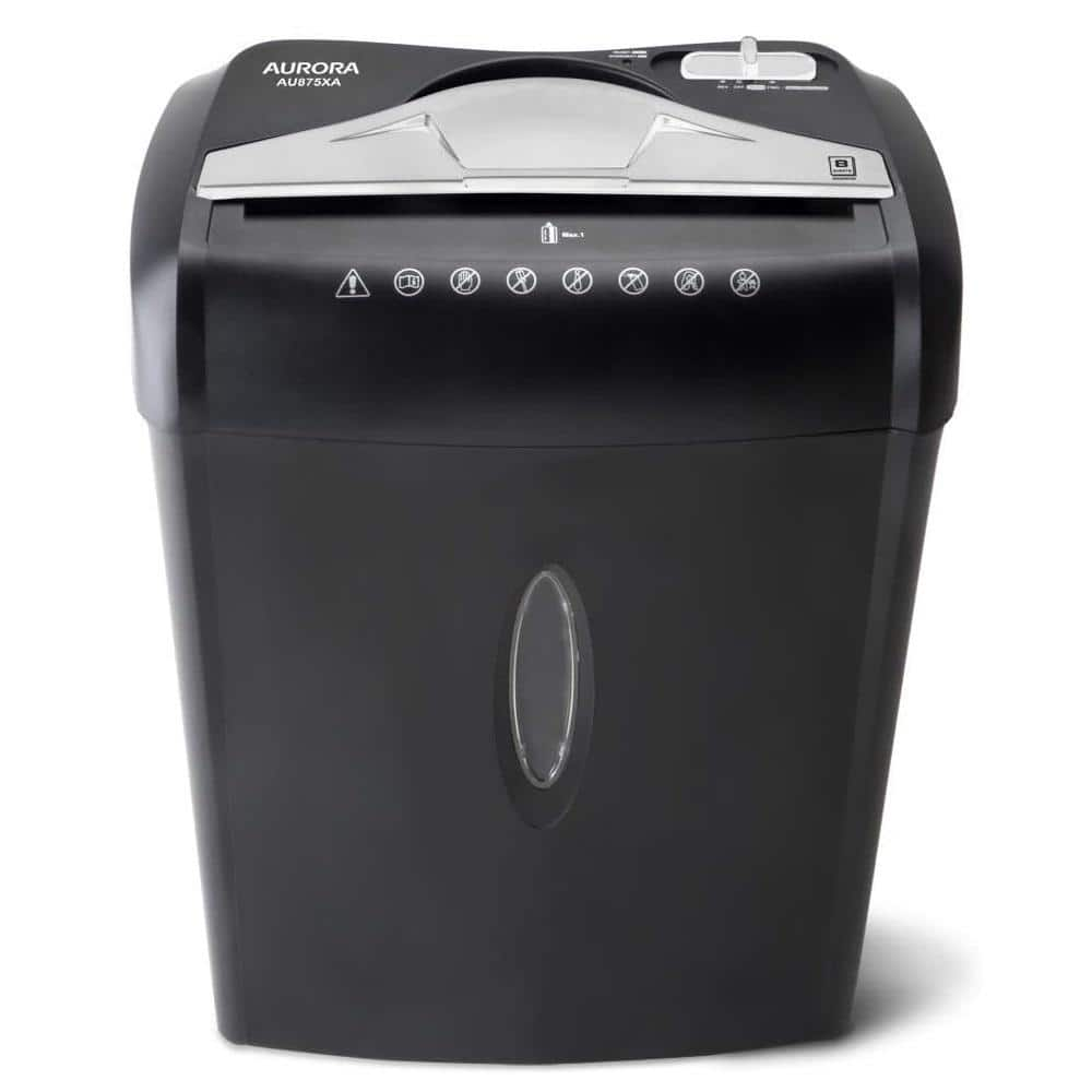 8-Sheet Cross-Cut Paper and Credit Card Shredder with 3.7 gal. Wastebasket in Black -  Etokfoks, MLPH005LT795