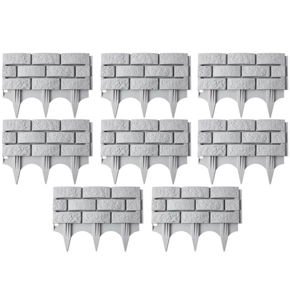 SenQWFa 11.33 ft. x 7.5 in. Gray No Dig Plastic Wall Block