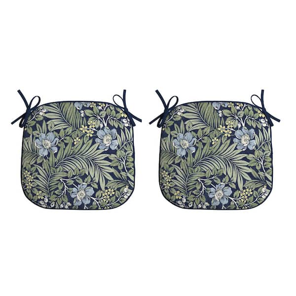 Indoor/Outdoor Square Foam Seat Pad, Set of 2, Foam Cushion Sapphire Morrison Floral