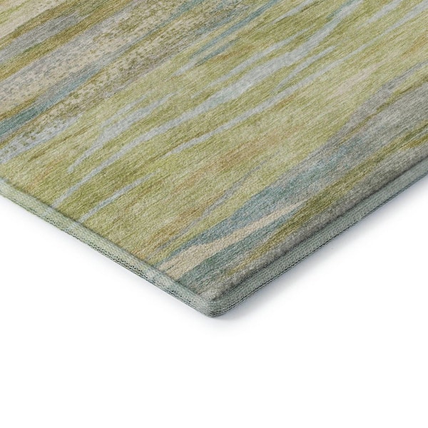 Mayfield Premium Machine Washable Abstract AMF1933 Sage 8 ft. x 10 ft. Area Rug