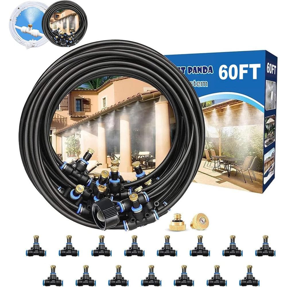 60 ft. Misting Cooling System for Outside Patio Garden, Greenhouse, Deck, Canopy, Pool, Porch and Trampoline price history on PriceWatchPro