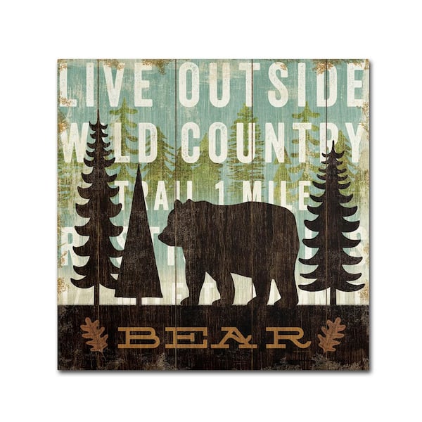 Trademark Fine Art 14 in. x 14 in. "Simple Living Bear" by Michael Mullan Printed Canvas Wall Art