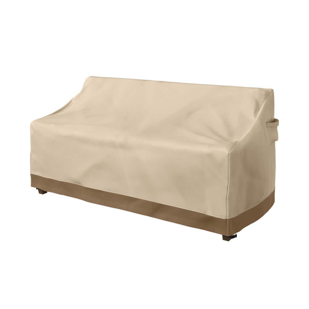 Beige Heavy-Duty Waterproof Outdoor Couch Cover 76"