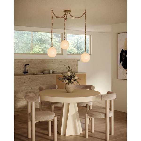 ALORA MOOD Cherise 3-Light 7-in Glass 60-Watt Brushed Gold/Glossy
